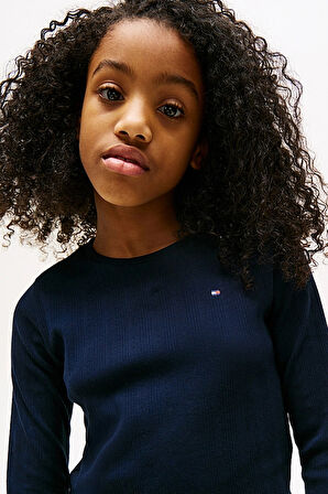 Kız Çocuk Uzun Kollu Ajurlu Bluz - Lacivert | 12 Yaş