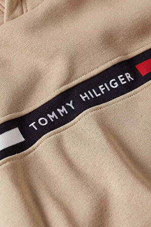 Erkek Th Chest Logo Drawstring Sweatshirt - Bej | S