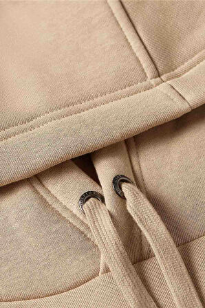 Erkek Th Chest Logo Drawstring Sweatshirt - Bej | S