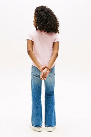 Kız Çocuk Bisiklet Yaka Yazı Baskılı T-Shirt - Pembe | 12 Yaş