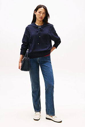 Kadın Klasik Düz Paça Jean Pantolon - Mavi | 30/28