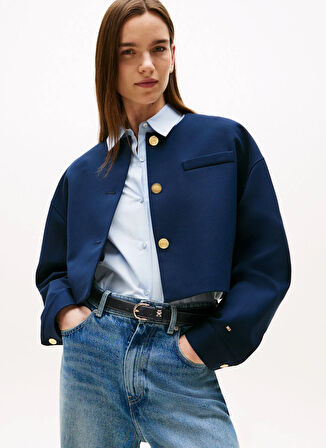 Tommy Hilfiger Mavi Kadın Blazer WW0WW46519C1G