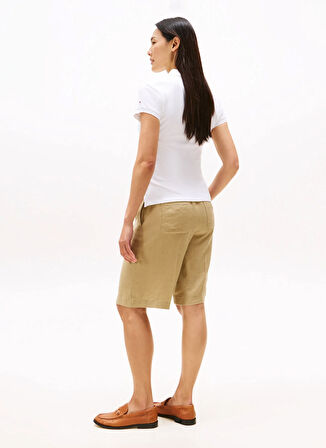 Tommy Hilfiger Baskılı Beyaz Kadın Polo T-Shirt