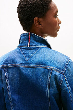 Kadın Klasik Yaka Kot Ceket - Mavi | 36