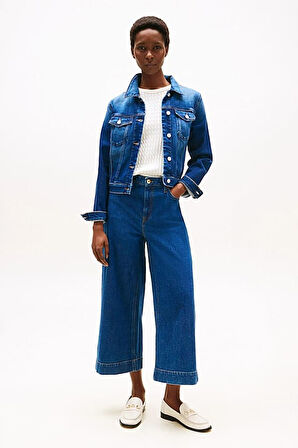 Kadın Klasik Yaka Kot Ceket - Mavi | 38