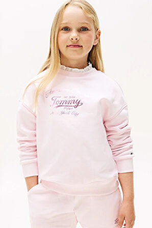 Kız Çocuk Yazı Baskılı Sweatshirt - Pembe | 6 Yaş