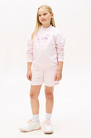 Kız Çocuk Yazı Baskılı Sweatshirt - Pembe | 6 Yaş