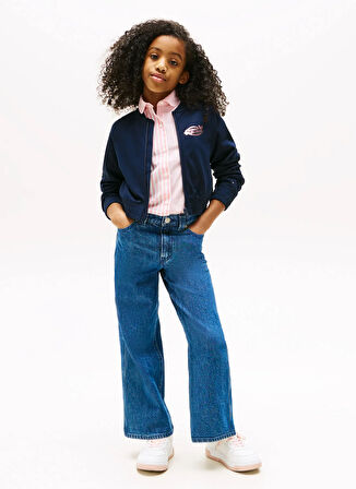 Tommy Hilfiger Baskılı Kız Çocuk Lacivert Sweatshırt KG0KG08720C1G