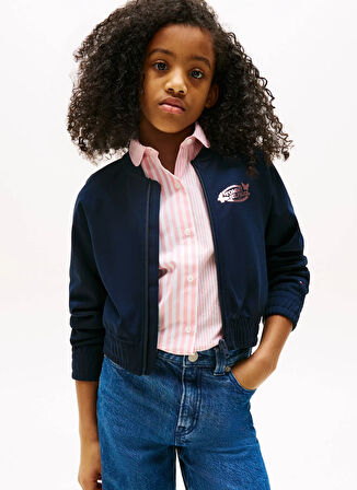 Tommy Hilfiger Baskılı Kız Çocuk Lacivert Sweatshırt KG0KG08720C1G