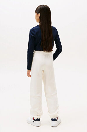 Kız Çocuk Kabartma Baskılı Eşofman Altı - Krem | 7 Yaş