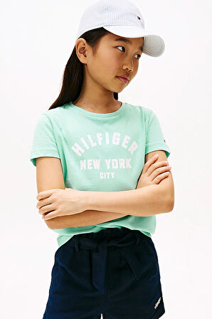 Kız Çocuk Hilfiger Graphic T-Shirt - Yeşil | 10 Yaş