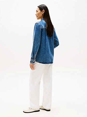 Tommy Hilfiger Lana Normal Kesim Denim Kadın Gömlek WW0WW472191A5