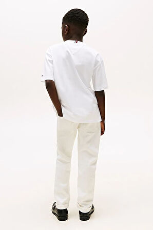 Erkek Çocuk Signature Embroidery T-Shirt - Beyaz | 10 Yaş