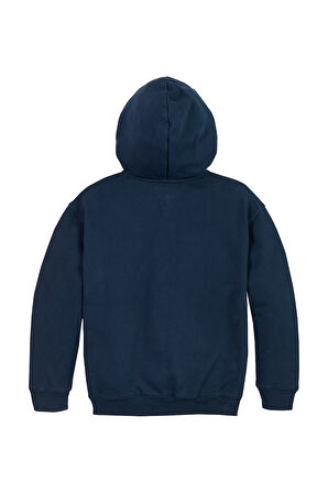 Erkek Çocuk Tonal Flag Emg Fermuarlı Kapüşonlu Sweatshirt - Lacivert | 16 Yaş