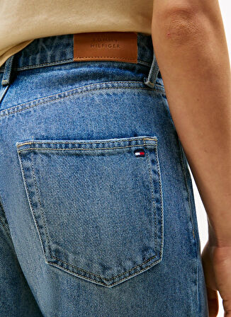 Tommy Hilfiger Yüksek Bel Düz Paça Loose Fit Mavi Kadın Denim Pantolon WW0WW471511A5