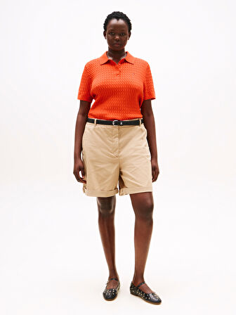 CRV CO CABLE FINE GG POLO SWT Kadın Turuncu Kazak - WW0WW47250