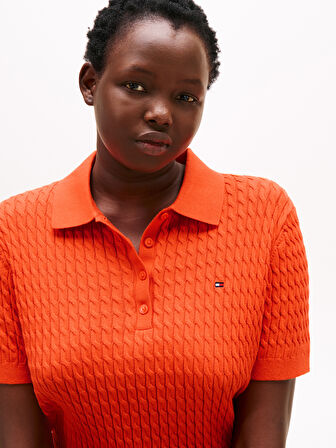 CRV CO CABLE FINE GG POLO SWT Kadın Turuncu Kazak - WW0WW47250