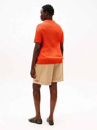 CRV CO CABLE FINE GG POLO SWT Kadın Turuncu Kazak - WW0WW47250