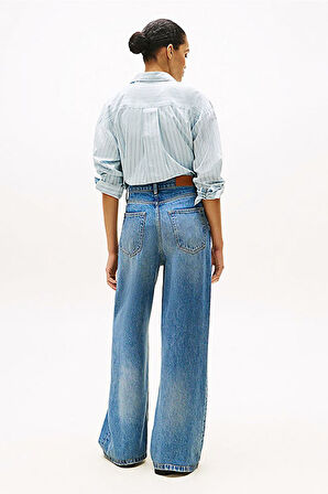 Kadın Lana Wide Leg Jean Pantolon - Mavi | 25/30
