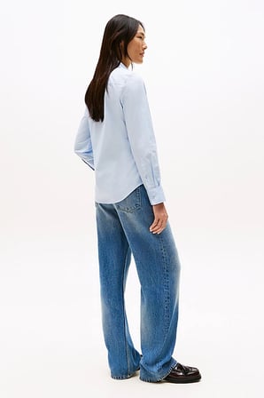 Kadın Regular Fit Poplin Gömlek - Açık Mavi | 40