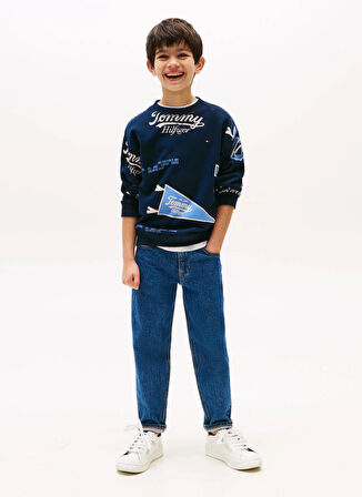 Tommy Hilfiger Baskılı Erkek Çocuk Lacivert Sweatshırt KB0KB09804C1G