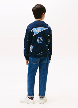 Tommy Hilfiger Baskılı Erkek Çocuk Lacivert Sweatshırt KB0KB09804C1G