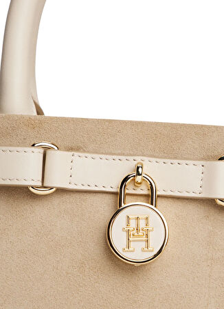 Tommy Hilfiger Deri Bej Kadın Tote Çanta AW0AW17469