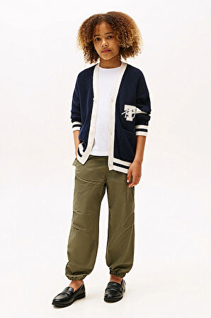 Erkek Çocuk Beli Bağcıklı Paçası Lastikli Paraşüt Pantolon - Haki | 10 Yaş