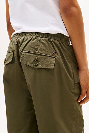 Erkek Çocuk Beli Bağcıklı Paçası Lastikli Paraşüt Pantolon - Haki | 14 Yaş