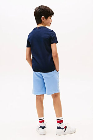 Erkek Çocuk Bisiklet Yaka Grafik Baskılı T-Shirt - Lacivert | 8 Yaş