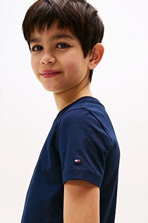 Erkek Çocuk Bisiklet Yaka Grafik Baskılı T-Shirt - Lacivert | 8 Yaş