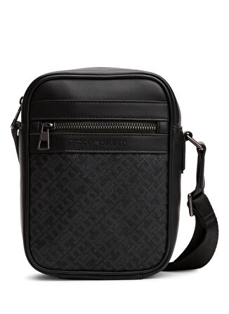 Tommy Hilfiger Siyah Erkek Postacı Çantası TH MONOGRAM MINI REPORTER