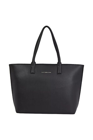 Kadın Logotape Tote Omuz Çanta - Siyah | undefined