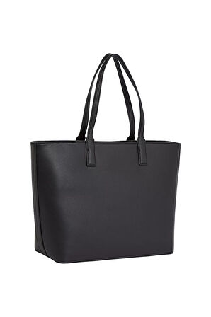 Kadın Logotape Tote Omuz Çanta - Siyah | undefined