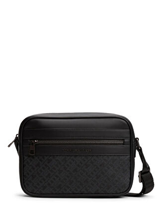 Tommy Hilfiger Siyah Erkek Postacı Çantası TH MONOGRAM EW REPORTER