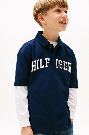 Erkek Çocuk Grafik Baskılı Polo Yaka T-Shirt - Lacivert | 12 Yaş