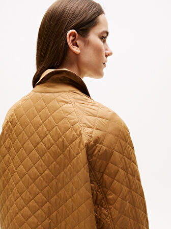 PADDED NYLON REG QUILTED COAT Kadın Kahverengi Parka - WW0WW46448