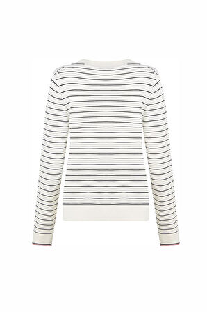 Kadın Co Jersey Stitch Kazak - Beyaz  | S
