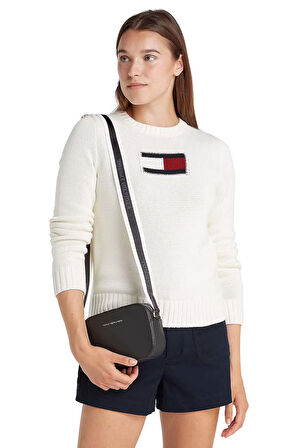 Kadın TH Logotape Camera Bag Omuz Çantası - Siyah | undefined