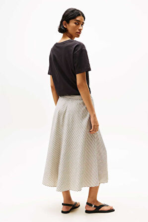 Kadın Slub Crop V-Yaka Kısa Kol T-Shirt - Siyah | S