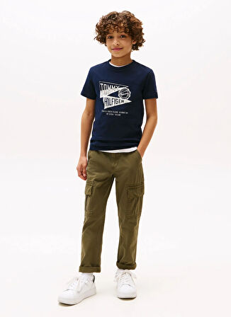 Tommy Hilfiger Baskılı Lacivert Erkek Çocuk T-Shirt KB0KB09719C1G