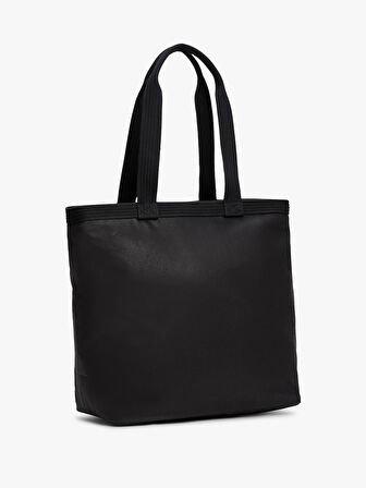 TOMMY HILFIGER Unisex Marka Logolu Üst Full Fermuar Detaylı Tote Model Siyah El Çantası AM0AM13394 BDS