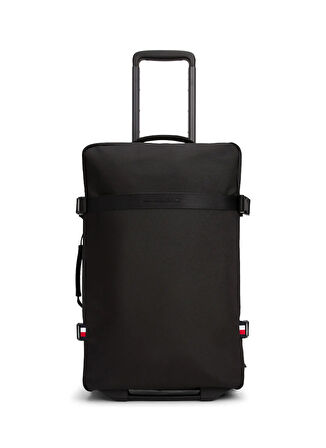Tommy Hilfiger Siyah Çekçekli Kumaş Valiz TH NYLON TRAVEL SOFT TROLLEY