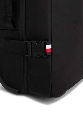 Tommy Hilfiger Siyah Çekçekli Kumaş Valiz TH NYLON TRAVEL SOFT TROLLEY