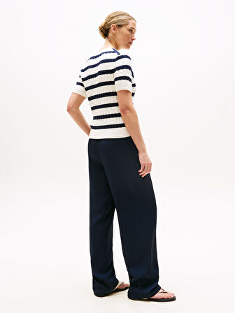 CO CABLE MID GG S/S C-NK SWT Kadın Beyaz Kazak - WW0WW45656