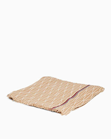 Tommy Hilfiger Şerit Detaylı Kadın Şal | STD