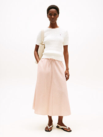 CO CABLE MID GG S/S C-NK SWT Kadın Beyaz Kazak - WW0WW45656