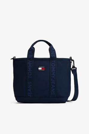 Kadın Yazı Şeritli Askılı Mini Tote Çanta - Lacivert | undefined