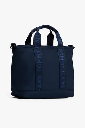 Kadın Yazı Şeritli Askılı Mini Tote Çanta - Lacivert | undefined