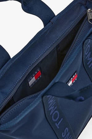 Kadın Yazı Şeritli Askılı Mini Tote Çanta - Lacivert | undefined